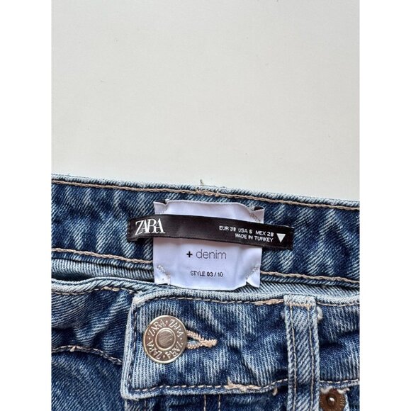 ZARA Medium Wash Denim High Rise Flared Leg Jeans, Size 8/30 - Picture 10 of 12